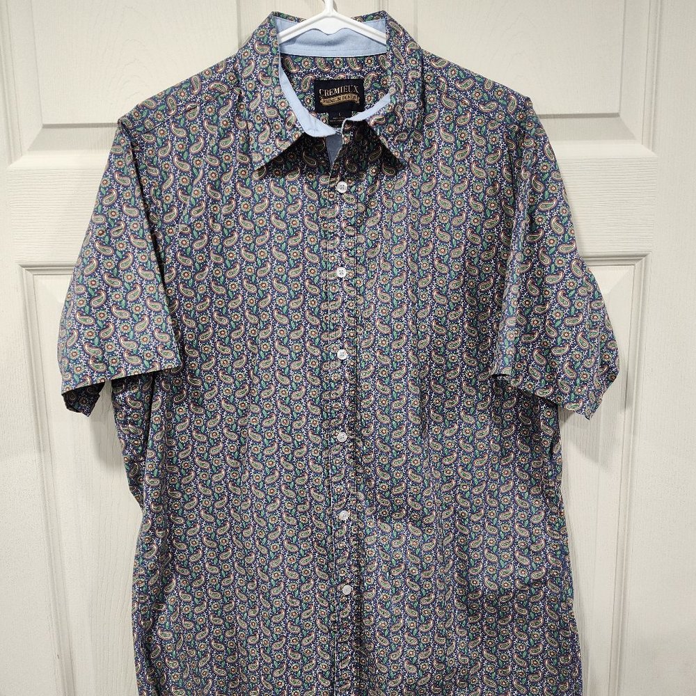 Mens Cremieux Paisley Pattern Short Sleeve Shirt